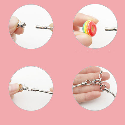 Cartoon Fancy Beaded Bracelet Set Handmade DIY Ornament Gift Box