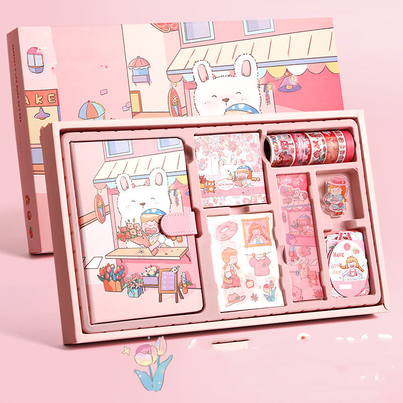 Cartoon Girl Cute Hand Account Material Gift Box