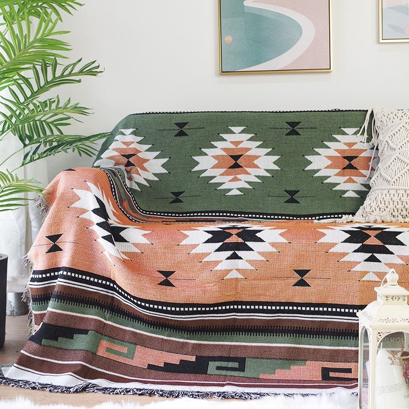 Geometric Double-sided Knitted Sofa Blanket