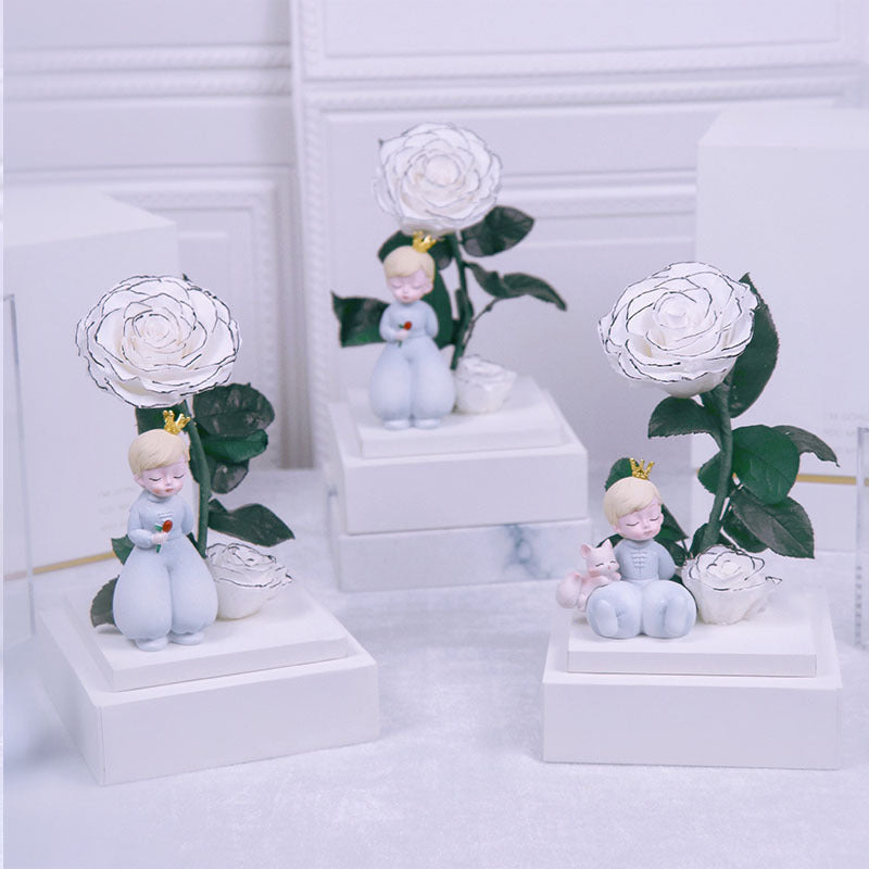 The Little Prince Eternal Life Flower Transparent Acrylic Gift Box