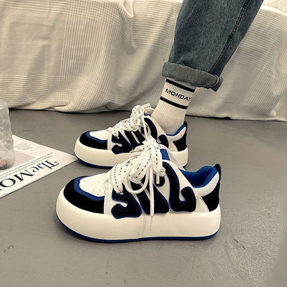 Red Retro Versatile Retro Raised Street Design Casual Sports Shoes