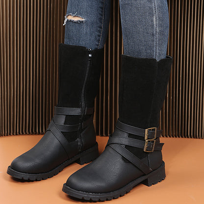 Square Heel Large Size Women's Shoe  Low Heel Casual Foot Belt