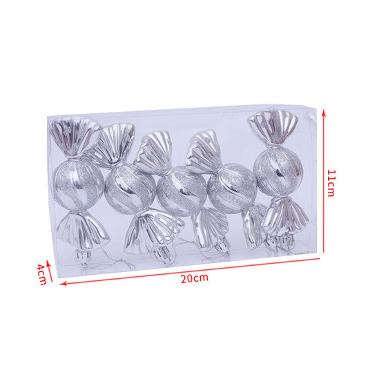 Christmas Decoration Gift Box Electroplating Candy Props Pendant 5 Pcs 1 Box