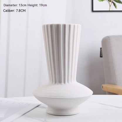 Home Decoration Ceramic Vase Dried Flower Arrangement Vase Starry Sky Minimalist Creative Decoration White Living Room