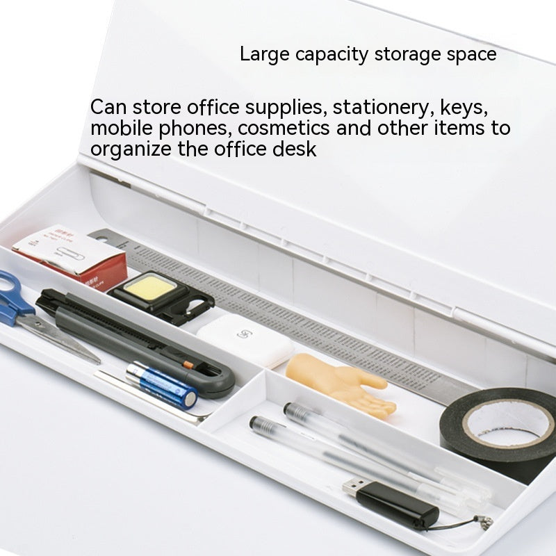 Computer Desktop Keyboard Portable Erasable Message Note Board Office Storage Box