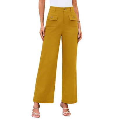 Women's High Waist Wide Leg Pants Stretch Casual Pants