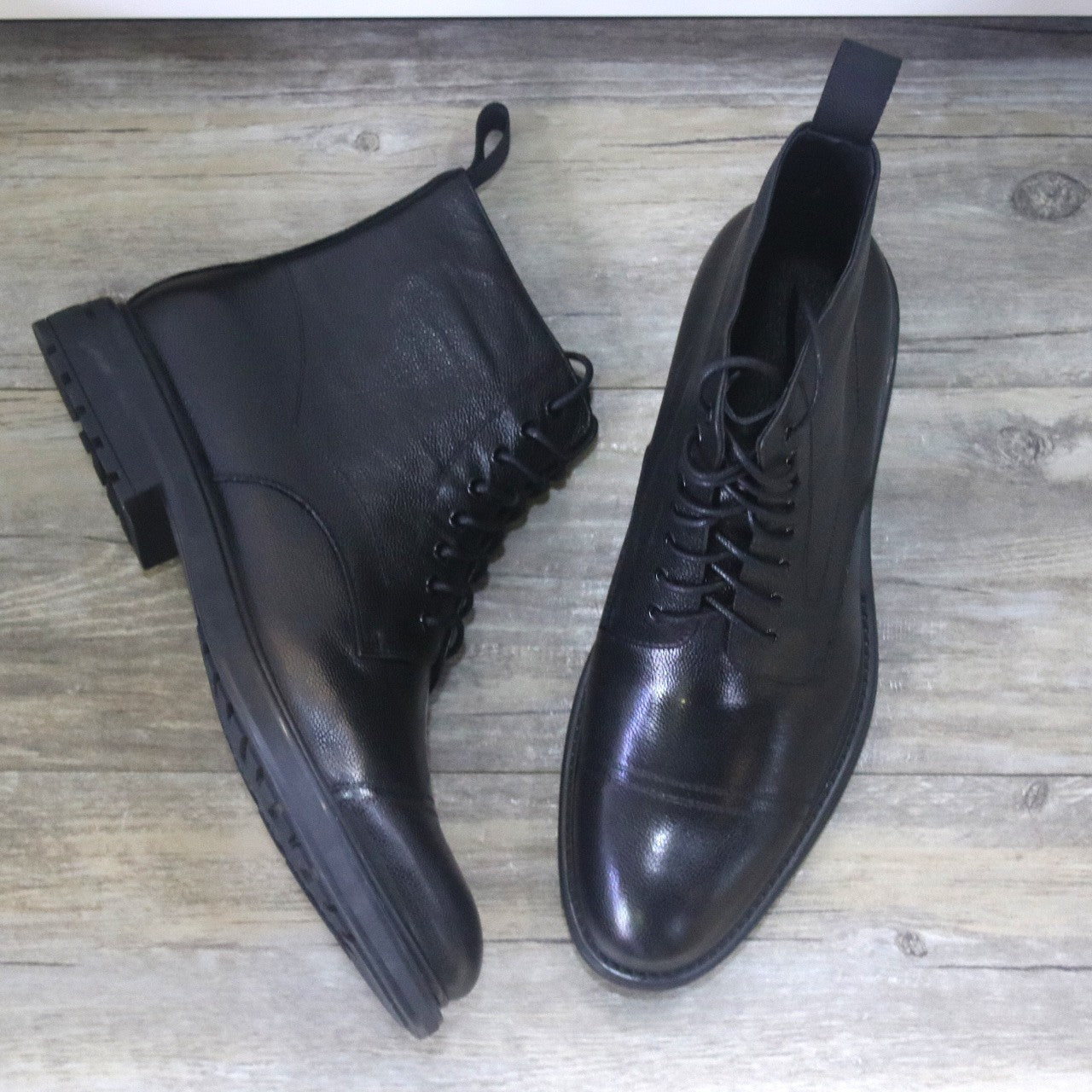 New Black Round Toe Formal Men's Leather Boots