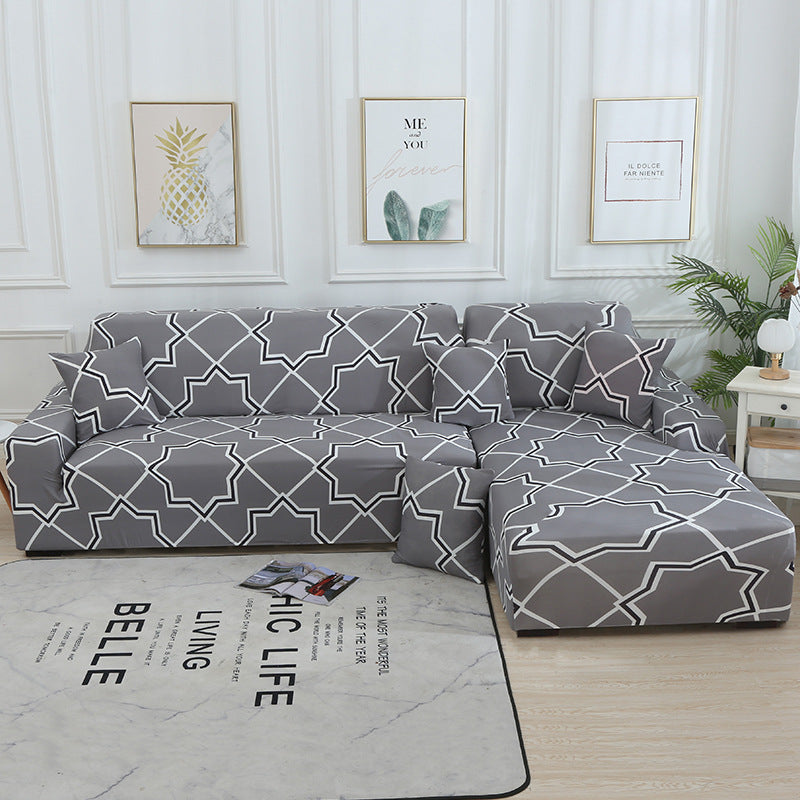 Geometric Stretch Sofa Cover All-inclusive Fabric Lazy Combination Living Room Cushion