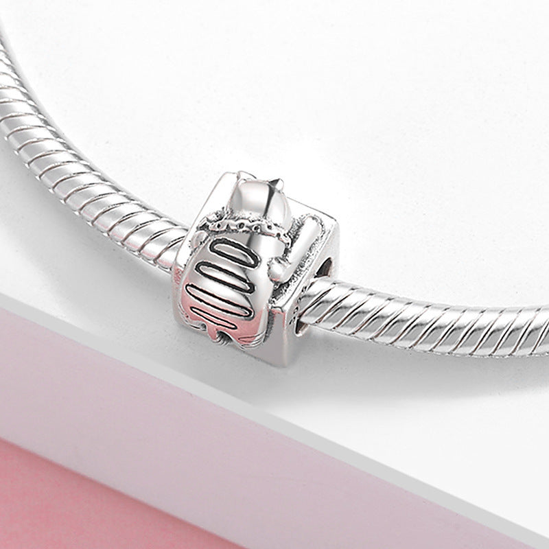 S925 Sterling Silver Beaded Toilet Bath Box Decadent Cat Bracelet Diy Accessories Beads