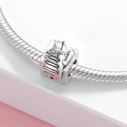 S925 Sterling Silver Beaded Toilet Bath Box Decadent Cat Bracelet Diy Accessories Beads