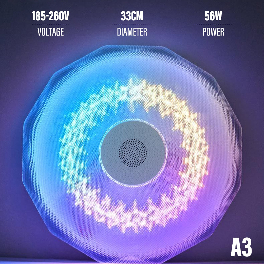 Bluetooth Ceiling Lamp Intelligent RGB Colorful Music - FLIPSTYLEZLLC