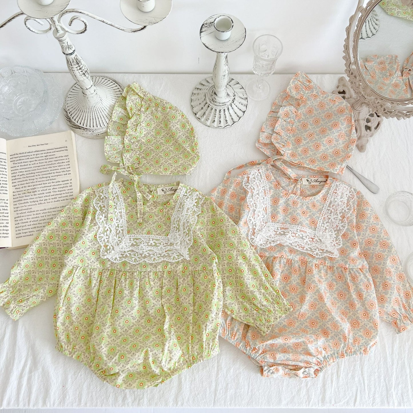 Baby Girl Triangle Jumpsuit Harness Long-sleeved Package Farting Clothes