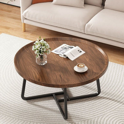 Light Luxury Tea Table Internet Celebrity Solid Wood Tea Table Modern Minimalist Living Room Home Small Apartment Round Combination Tea Table