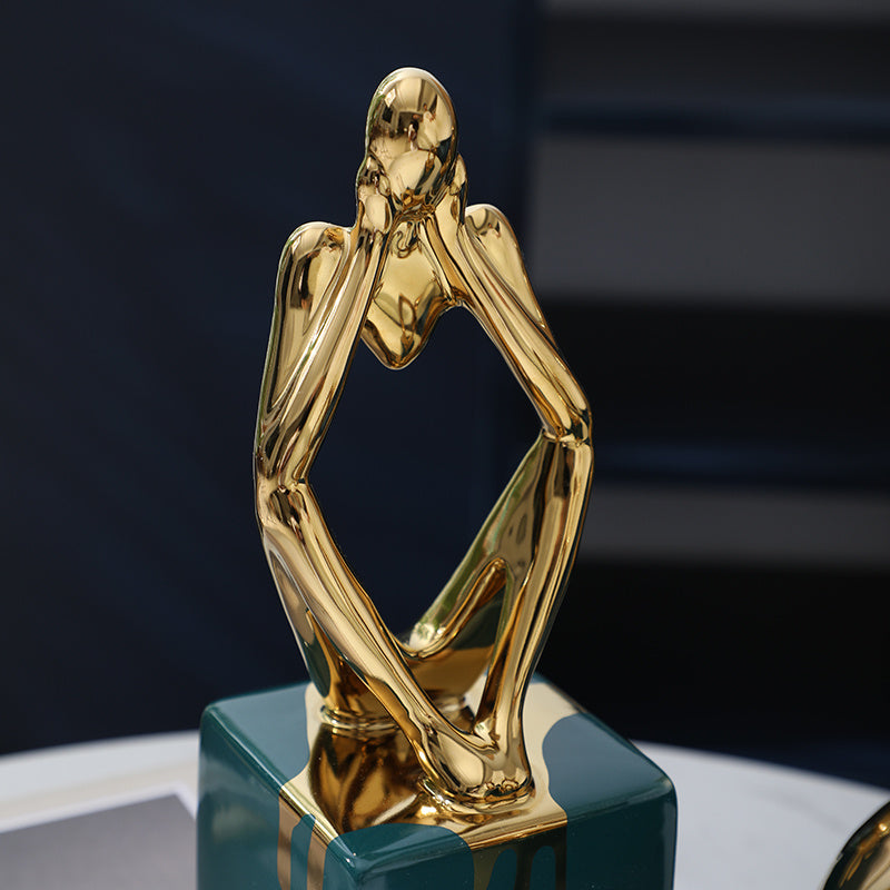 Modern Light Luxury Style Ceramic Figure Decoration TV Cabinet Wine  Office