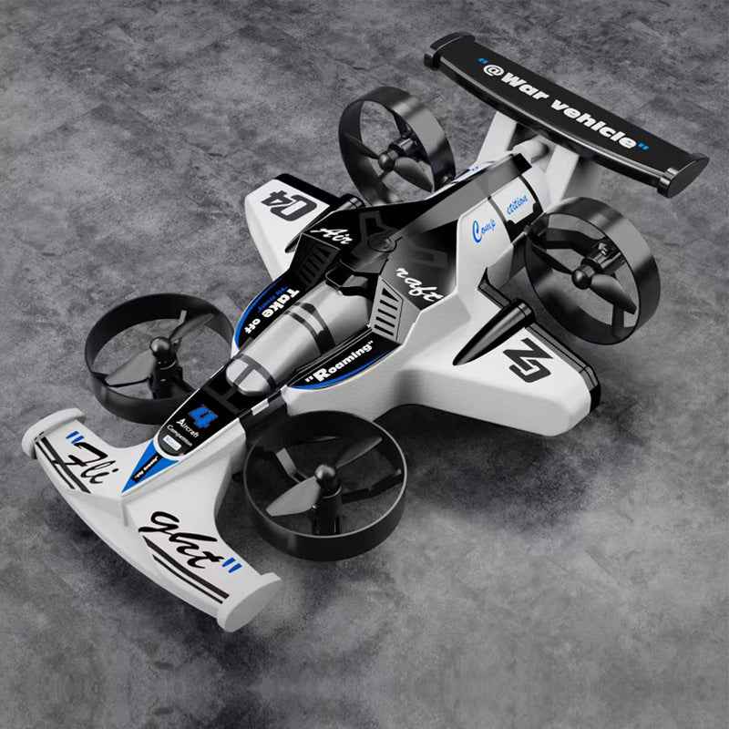 Shadow-Strike X: The Ultimate Land-Air Hybrid | White & Blue War Vehicle Dual-Mode RC Drone with Airplane Drift Mode