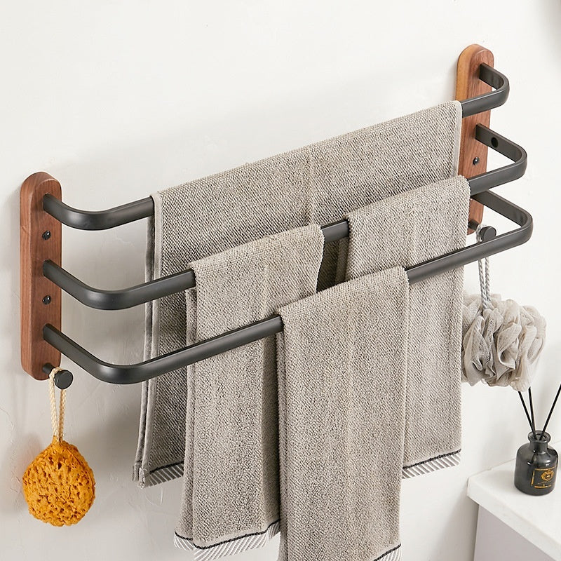 Solid Wood Towel Rack Wall Hanging Multi-bar