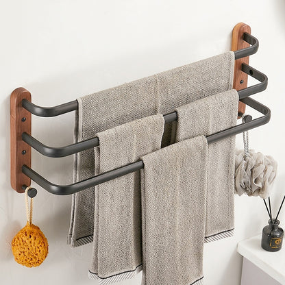 Solid Wood Towel Rack Wall Hanging Multi-bar