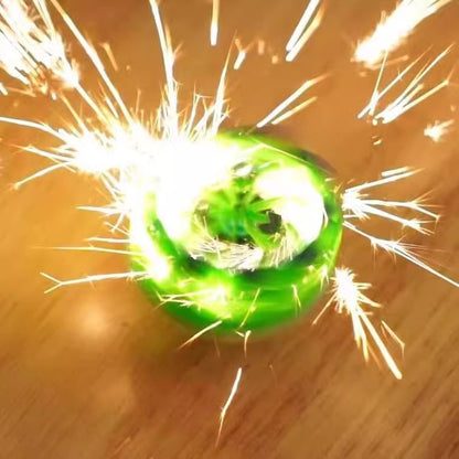 Ignite-Spin Pro: The Kinetic Flint Firework Spinner | Blue Chrome Mechanical Fidget Gyro with Real Sparking Action for Stress Relief