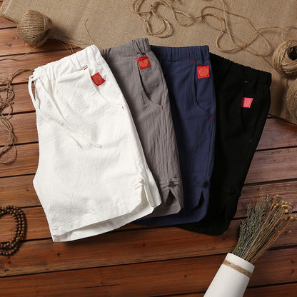 Summer Plus Size Cotton And Linen Casual Shorts Breathable Men's Clothing
