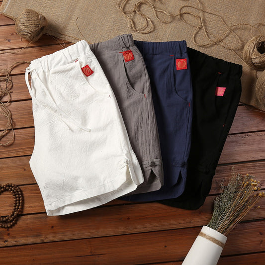 Summer Plus Size Cotton And Linen Casual Shorts Breathable Men's Clothing