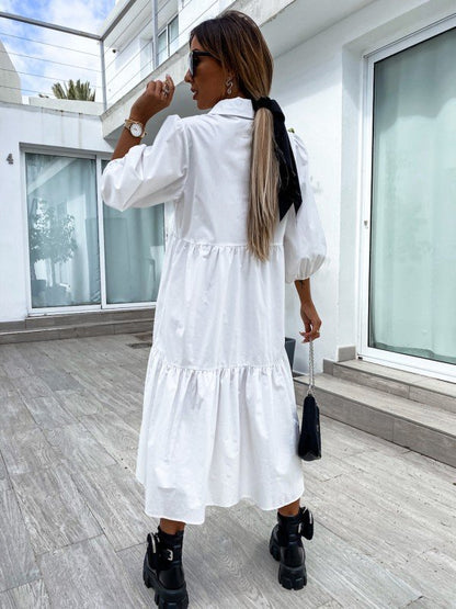 Shirt Lapel Plus Size Loose Swing Dress