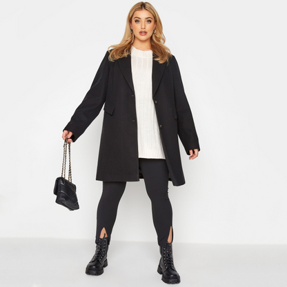 New Black Plus Size Loose Comfortable Fashion Coat for Women