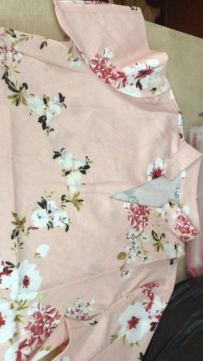 Ladies Plus Size Printed Short Sleeve Shirt Tops