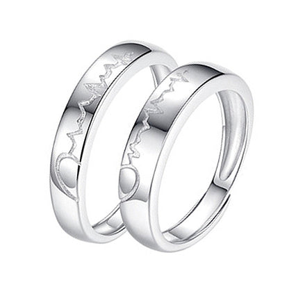 New Product Love Electrocardiogram Ring Love Ripple Ring Simple Japanese And Korean Style For Your Heartbeat Ring Douyin Same Style