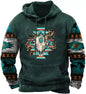 Native buffalo Printed winter Hoodie Men's fashion
