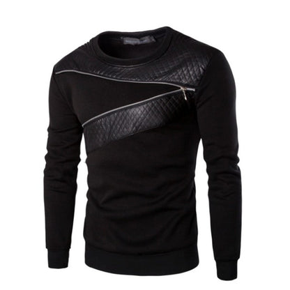 Men's casual fashion zipper plus size long sleeve