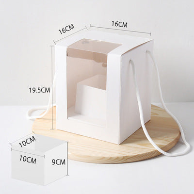 Single-sided Window Pvc Transparent Square Portable Flower Gift Box