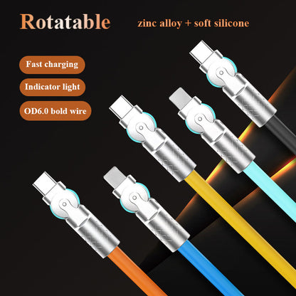 Rotary Type-C Data Cable for Fast Charging Huawei, Apple, Xiaomi, Android Phones