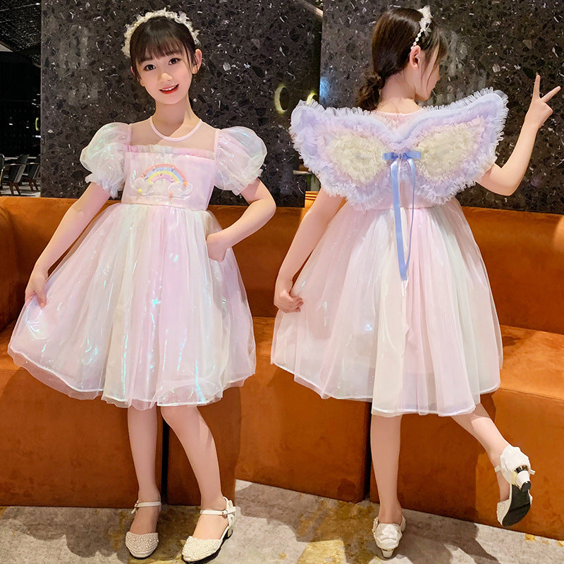 Fashion Rainbow Wings Princess Dress