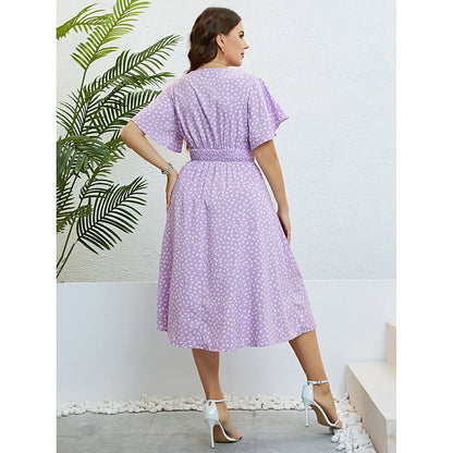 Purple Loose Plus Size Dress