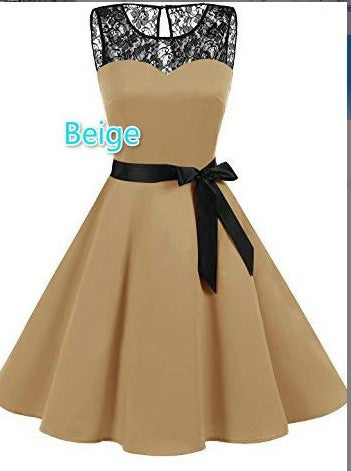 Lace Stitching Sleeveless Plus Size Dress Bottle