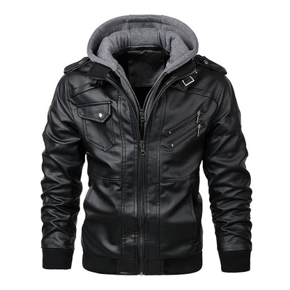 Motorcycle Winter Coat With Removable Hood