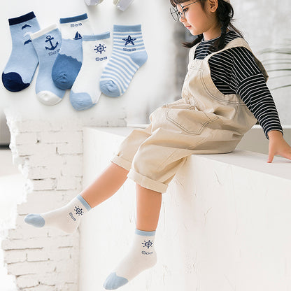 Cartoon Ocean Wind Cotton Children's Socks