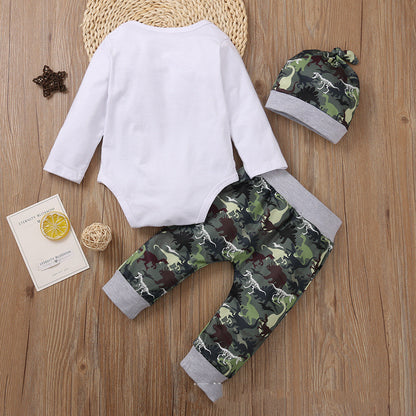 Mommy English Letters Printed White Long-sleeved Romper