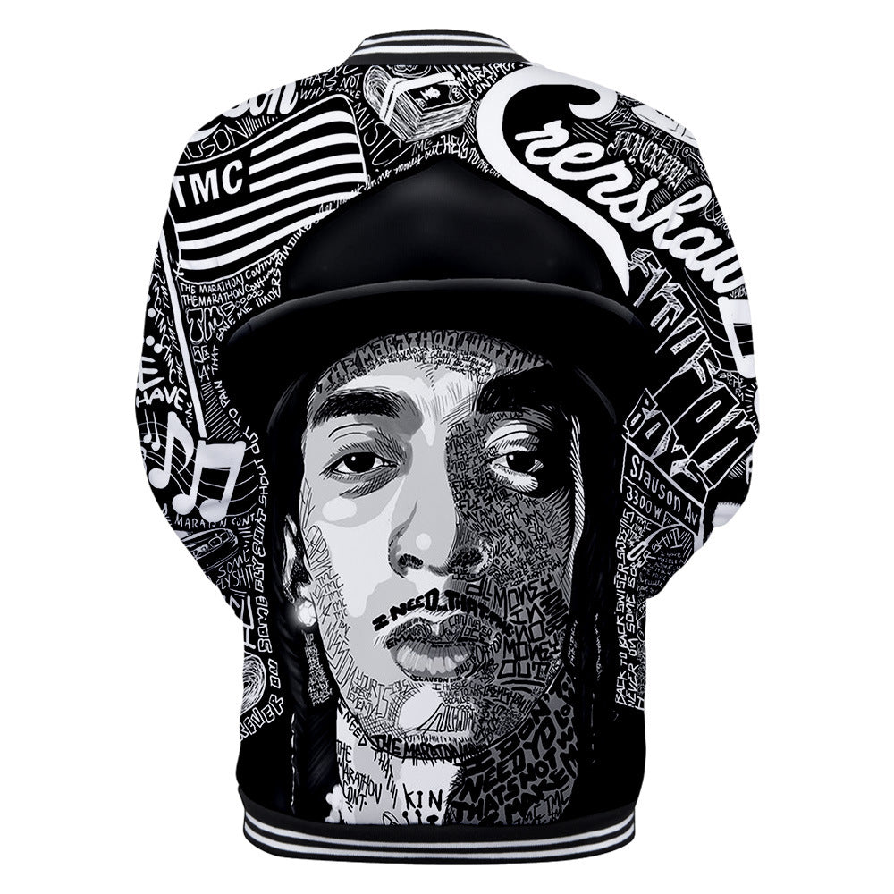 Trendy nipsey hussle casual 3D baseball uniform