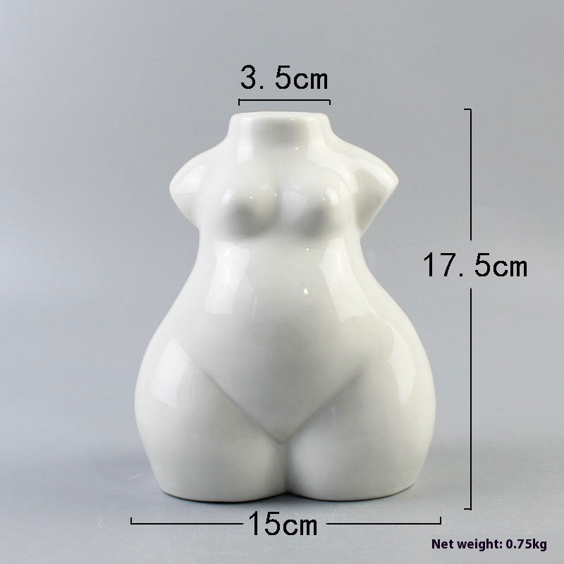 European-style Simple Fat Woman Body Art Ceramic Vase