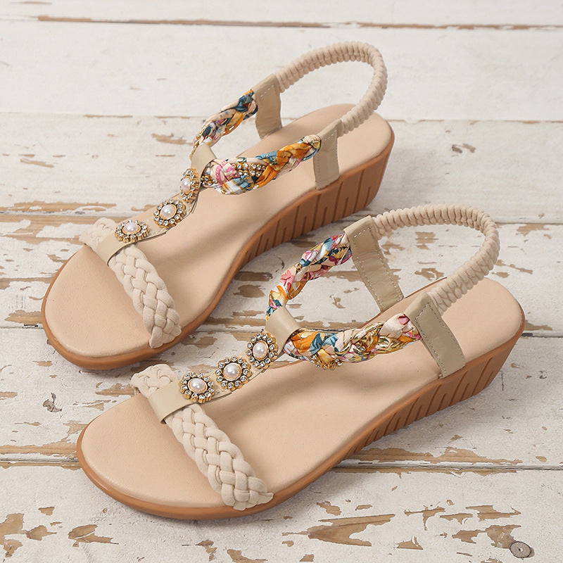 Bohemian Braided Sandals Summer Beach Shoes Women - FLIPSTYLEZLLC