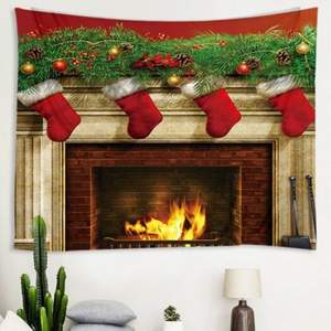 Flower-shaped Christmas Stockings Fireplace Bedroom Decoration Tapestry