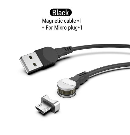 Rotating magnetic data line three-in-one blind magnetic magnetic circular charging cable for Android fruit typec