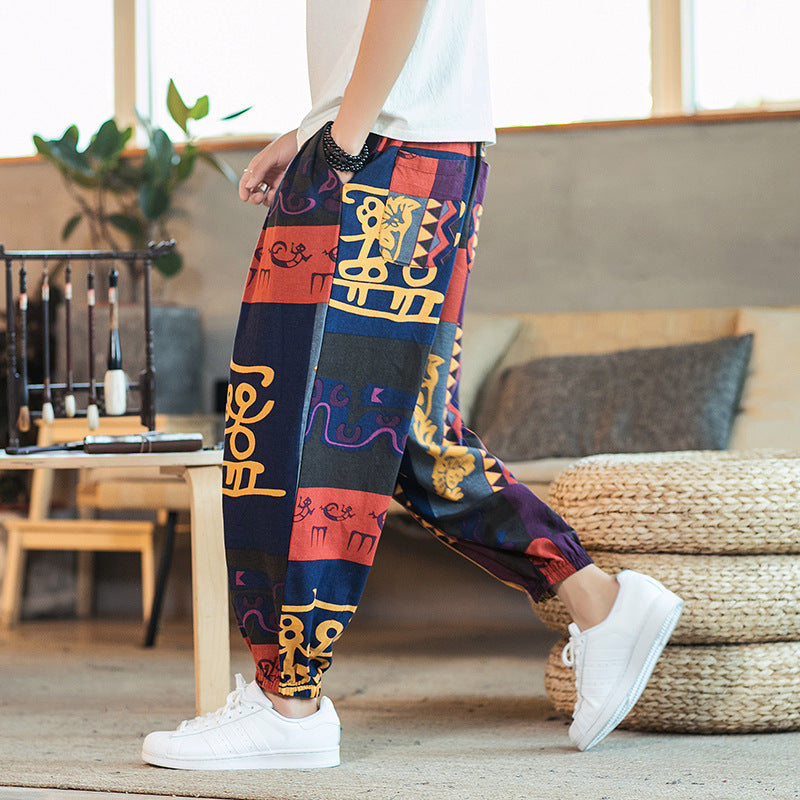 Men's Fashion Casual Loose Printed Pants