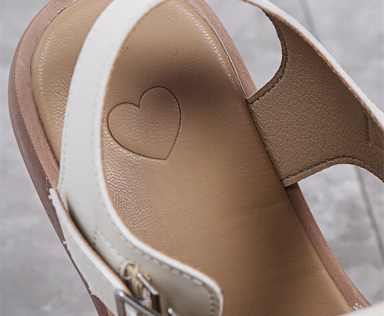 Fashion Plus Size Toe Hollow Hollow Buckle Sandals