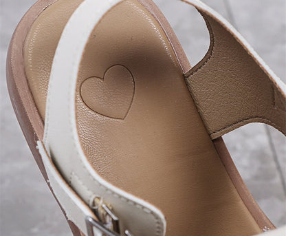 Fashion Plus Size Toe Hollow Hollow Buckle Sandals