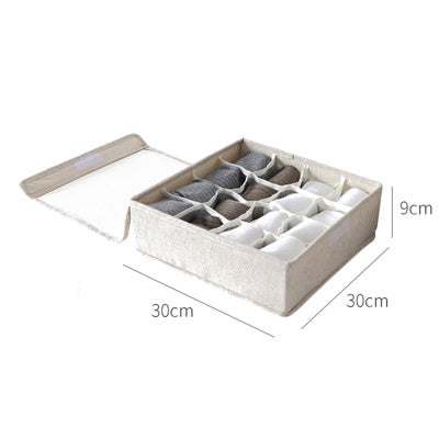 Household Multi-grid Folding Fabric Underwear Storage Box