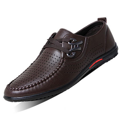 Fashion leisure shoes breathable hollow punch lace business men's shoes