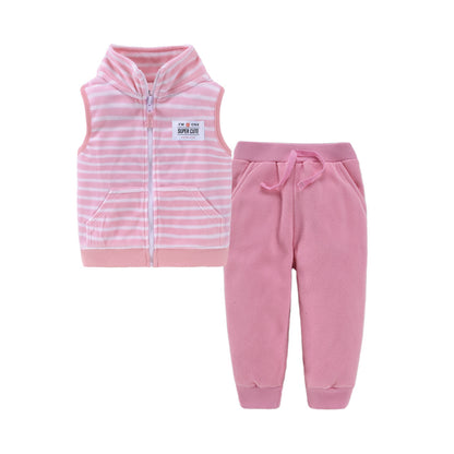 Children's vest two-piece baby cardigan vest set