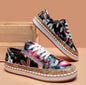 Ethnic Style Printed Flats Shoes Casual Side Zip Slip-on Shoes Loafers Women - FLIPSTYLEZLLC